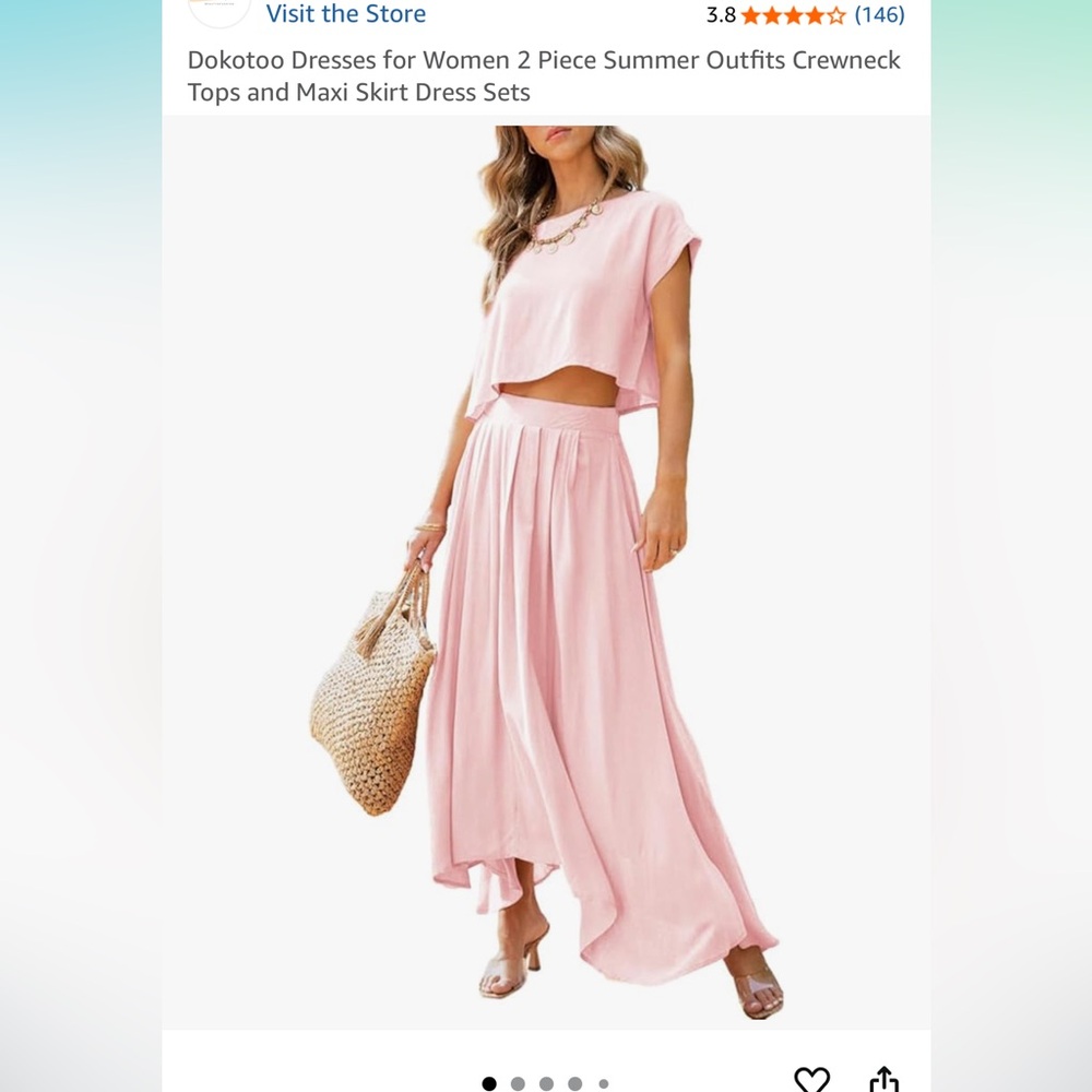 Amazon like new set. Only skirt worn once. Pink small.